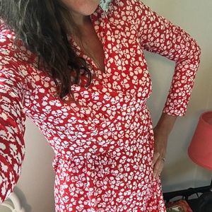Vintage red and white flora dress